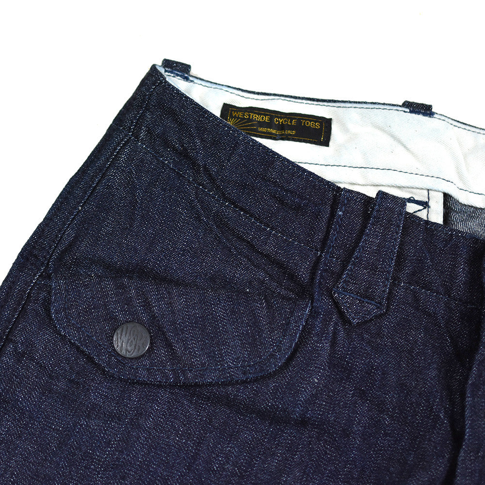 May club -【WESTRIDE】W FLAP TAPERED PANTS - BLUE DENIM