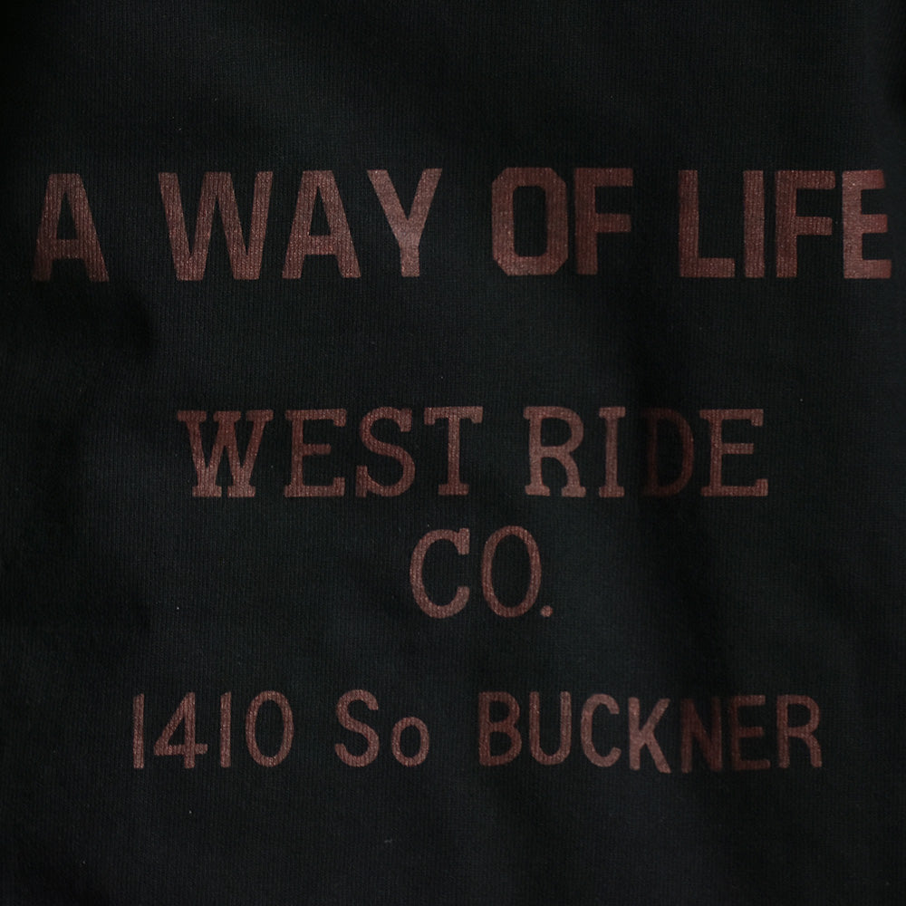 May club -【WESTRIDE】HEAVY BORDER SLEEVE TEE - A WAY OF LIFE (BLK/H.GRY)