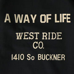 May club -【WESTRIDE】HEAVY BORDER SLEEVE TEE - A WAY OF LIFE (BLK/CRM)