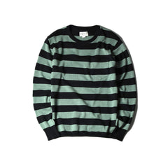 May club -【WESTRIDE】CLASSIC RIB BORDER L/S SWEATER - BLK/G.GRN