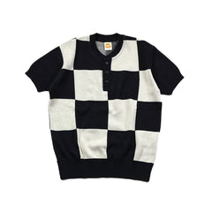 May club -【Trophy Clothing】CHECKER SUMMER HENLEY S/S KNIT