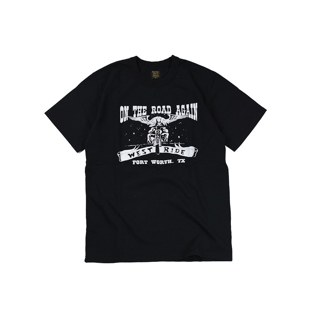 May club -【WESTRIDE】"ON THE ROAD AGAIN" TEE - BLACK