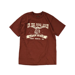 May club -【WESTRIDE】"ON THE ROAD AGAIN" TEE - RED BROWN