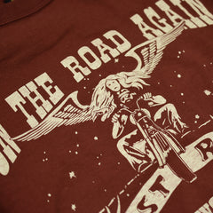 May club -【WESTRIDE】"ON THE ROAD AGAIN" TEE - RED BROWN