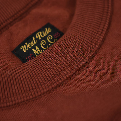 May club -【WESTRIDE】"ON THE ROAD AGAIN" TEE - RED BROWN