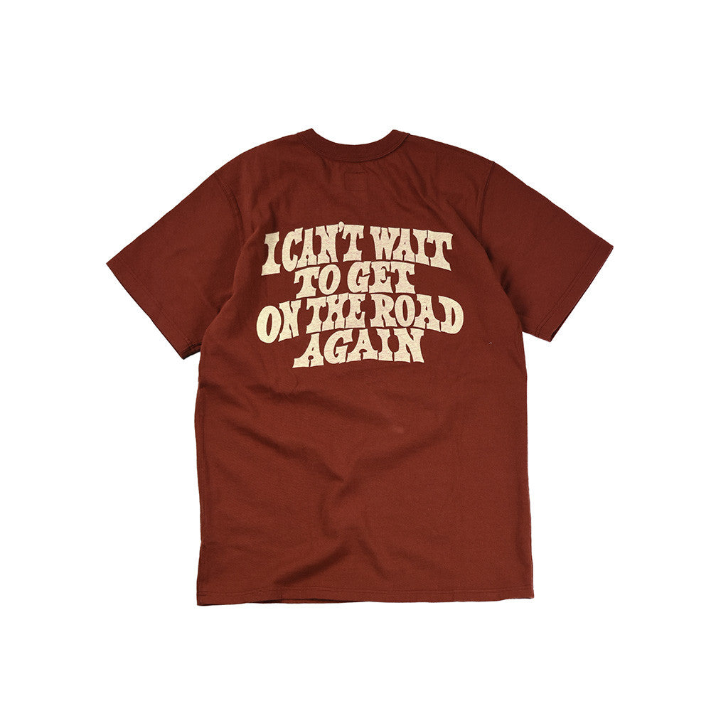May club -【WESTRIDE】"ON THE ROAD AGAIN" TEE - RED BROWN