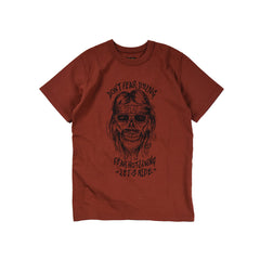 May club -【WESTRIDE】"DON'T FEAR" TEE - RED BROWN