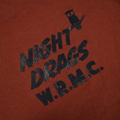 May club -【WESTRIDE】"NIGHT DRAGS" TEE - RED BROWN