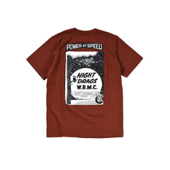 May club -【WESTRIDE】"NIGHT DRAGS" TEE - RED BROWN