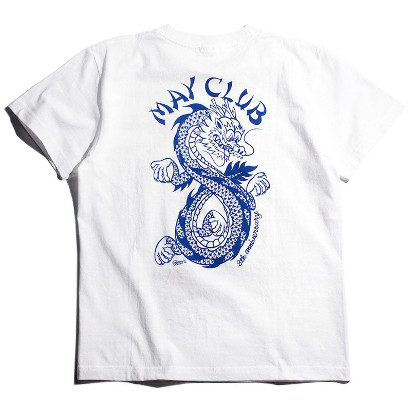 May club -【May club】MAY CLUB X KNUCKLE 8TH ANNIVERSARY TEE - WHITE/BLUE