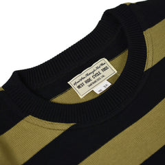 May club -【WESTRIDE】CLASSIC RIB BORDER L/S SWEATER - BLK/OLV