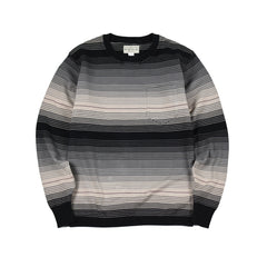 May club -【WESTRIDE】CLASSIC RIB MULTI BORDER L/S SWEATER - GRY/BGDY