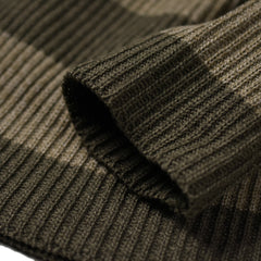 May club -【WESTRIDE】CLASSIC RIB BORDER SWEATER - GRN/KHAKI