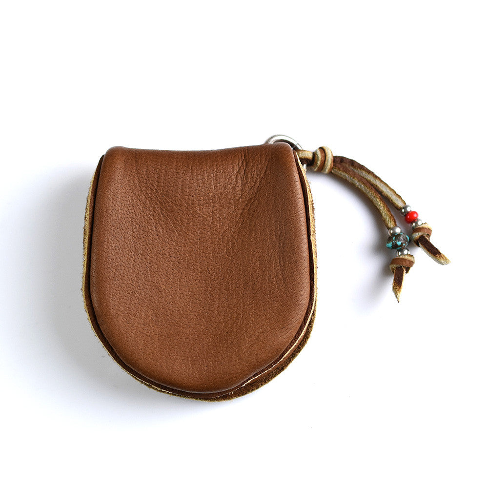 May club -【SunKu】Deer Leather Coin Purse - Brown