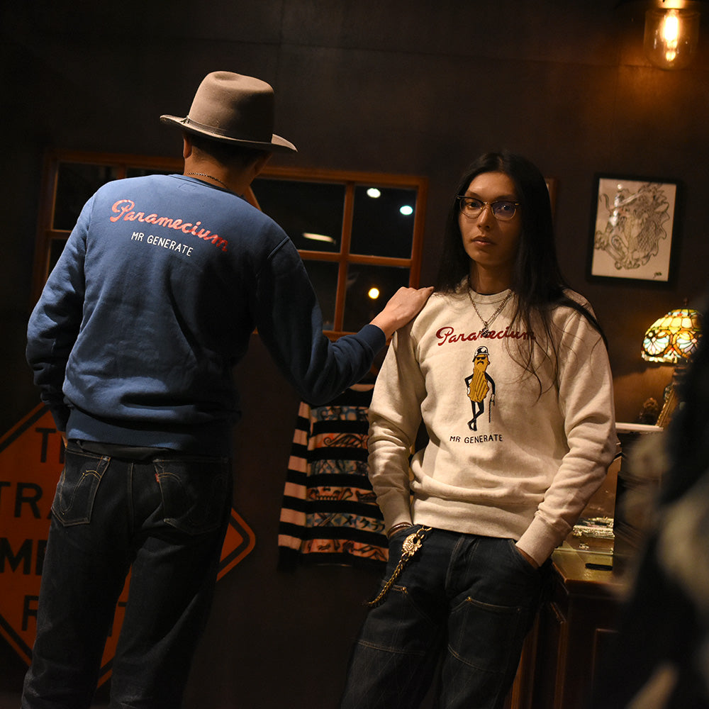 May club -【WESTRIDE】CLOUD FRONT-V CREW NECK - NAVY