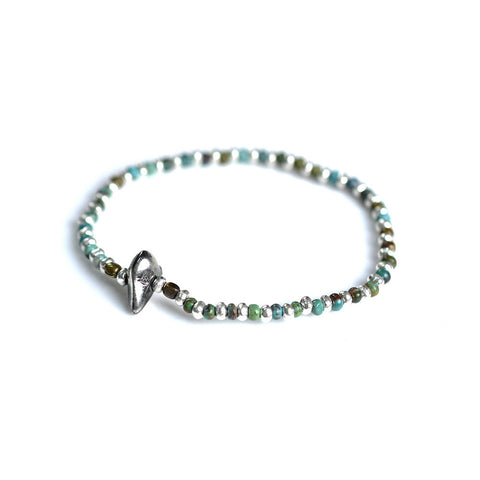 May club -【SunKu】Turquise & Silver Beads Bracelet