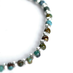 May club -【SunKu】Turquise & Silver Beads Bracelet