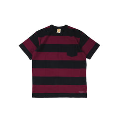 May club -【Trophy Clothing】WIDE BORDER TEE - BURGUNDY x BLACK