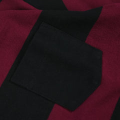 May club -【Trophy Clothing】WIDE BORDER TEE - BURGUNDY x BLACK