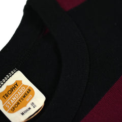 May club -【Trophy Clothing】WIDE BORDER TEE - BURGUNDY x BLACK