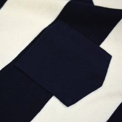 May club -【Trophy Clothing】WIDE BORDER TEE - CREAM x NAVY