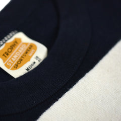 May club -【Trophy Clothing】WIDE BORDER TEE - CREAM x NAVY