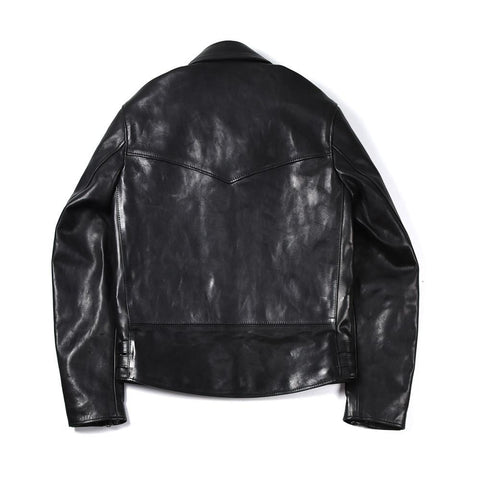 May club -【Addict Clothes】AD-02 Horsehide Double Riders Jacket - Black