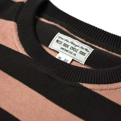 May club -【WESTRIDE】CLASSIC RIB BORDER L/S SWEATER - BRN/ROSE