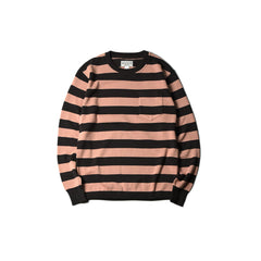 May club -【WESTRIDE】CLASSIC RIB BORDER L/S SWEATER - BRN/ROSE