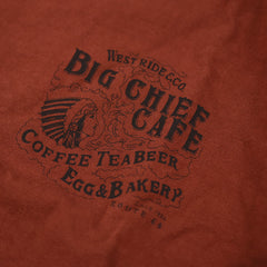 May club -【WESTRIDE】"BIG CHIEF CAFE" TEE - RED BROWN