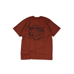 May club -【WESTRIDE】"BIG CHIEF CAFE" TEE - RED BROWN