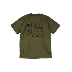 May club -【WESTRIDE】"BIG CHIEF CAFE" TEE - DEEP OLIVE