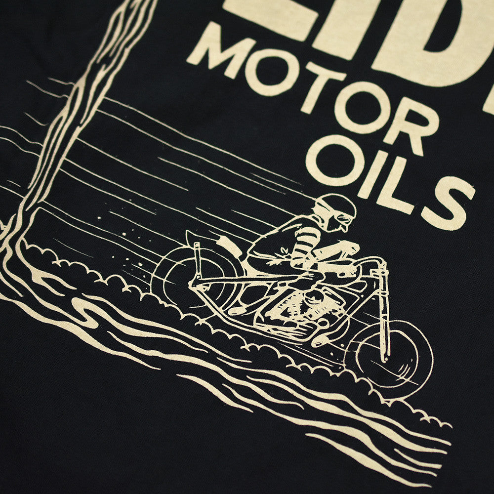 May club -【WESTRIDE】"GLIDE MOTOR OIL" TEE - BLACK