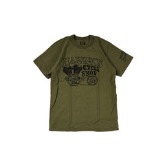 May club -【WESTRIDE】"HARLEY'S CYCLE SHOP" TEE - DEEP OLIVE