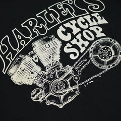 May club -【WESTRIDE】"HARLEY'S CYCLE SHOP" TEE - BLACK