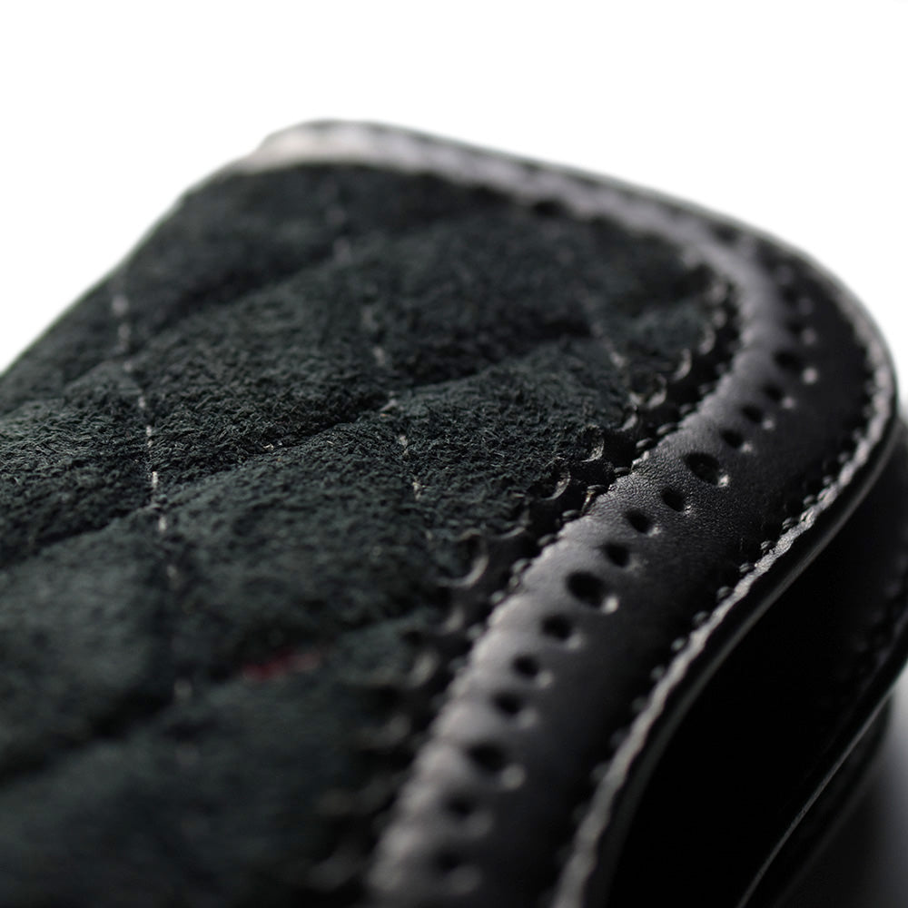 May club -【ATELIER CHERRY】13 LONG WALLET DIAMOND STITCH - SUEDE BLACK