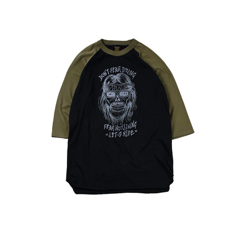 May club -【WESTRIDE】"DON'T FEAR" UNDER TEE  - OLIVE / BLACK
