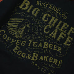 May club -【WESTRIDE】"BIG CHIEF CAFE" UNDER TEE  - RED / BLACK