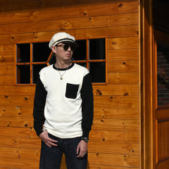 May club -【WESTRIDE】CLASSIC RIB L/S SWEATER - IVRY/BLK