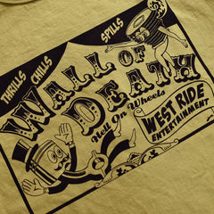 May club -【WESTRIDE】"WALL OF DEATH" TEE - MUSTARD