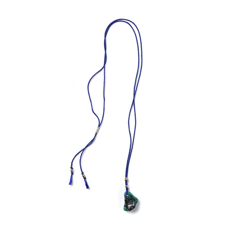 May club -【SunKu】TURQUOISE SILK ROPE NECKLACE - BLUE
