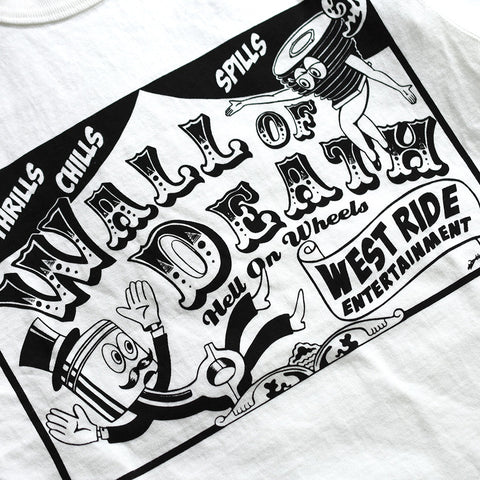 May club -【WESTRIDE】"WALL OF DEATH" TEE - WHITE