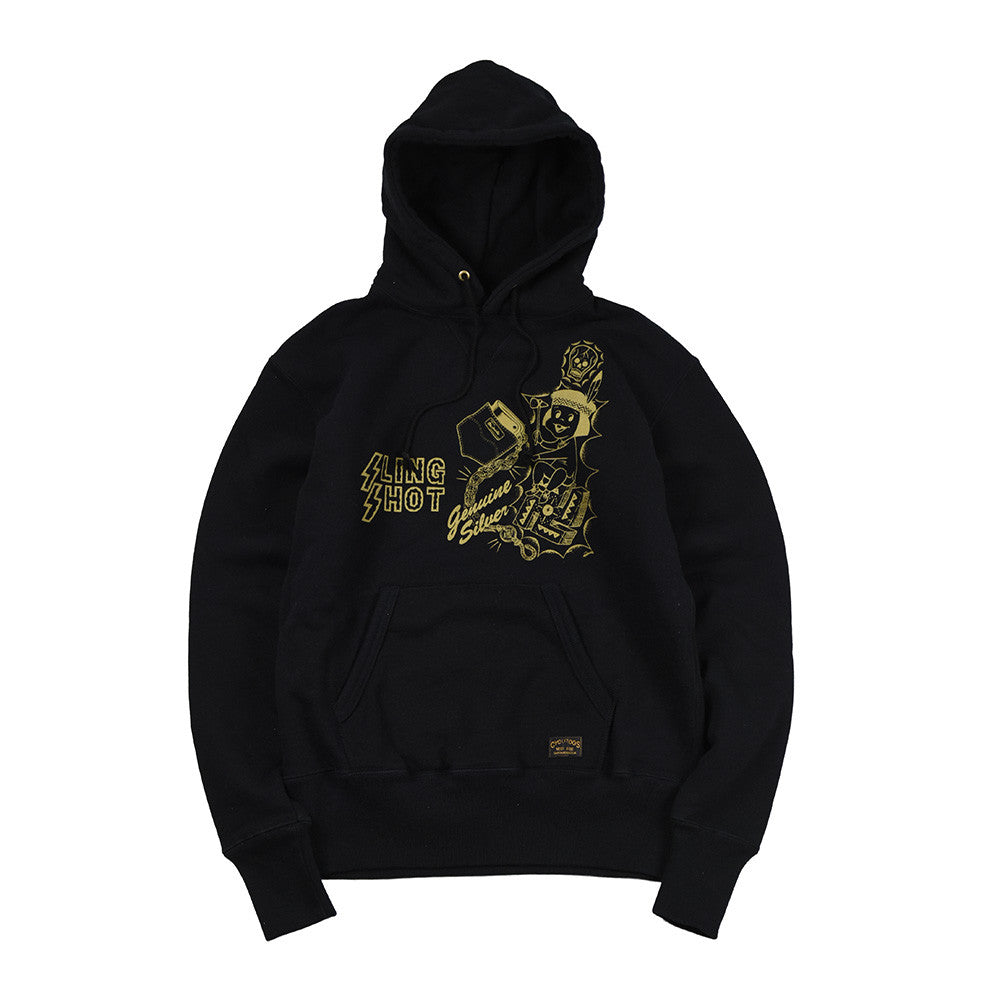 May club -【WESTRIDE】HEAVY WEIGHT FRONT V HOODIE - BLACK