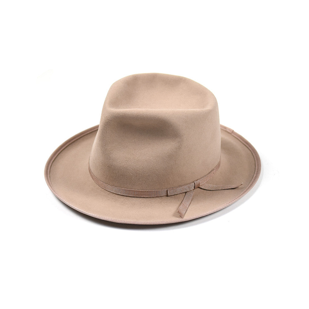 May club -【BAD QUENTIN】STETSON ANTELOPE FELT HAT - PINK BEIGE