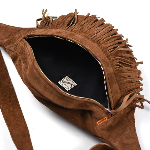 May club -【BAD QUENTIN】SUEDE FANNY PACK - BROWN
