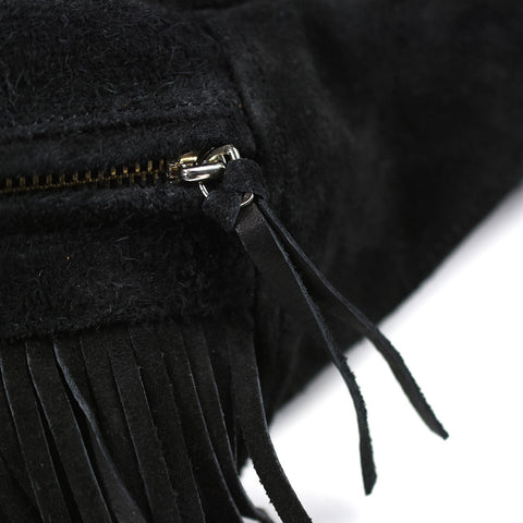 May club -【BAD QUENTIN】SUEDE FANNY PACK - BLACK