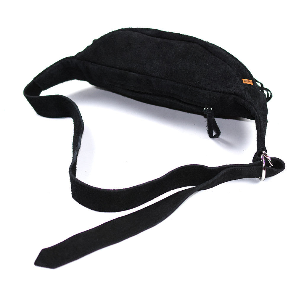May club -【BAD QUENTIN】SUEDE FANNY PACK - BLACK