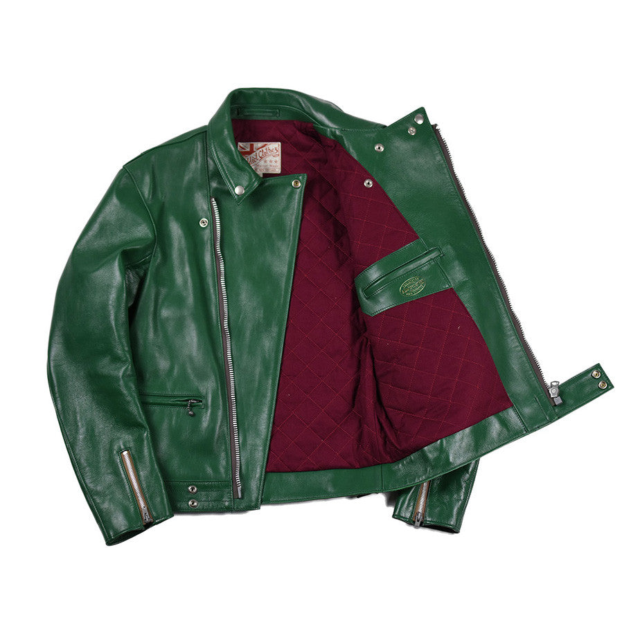 May club -【Addict Clothes】AD-03 Horsehide British Asymmetry Jacket - Green