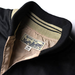 May club -【North No Name】COTTON VARSITY JACKET - BLACK