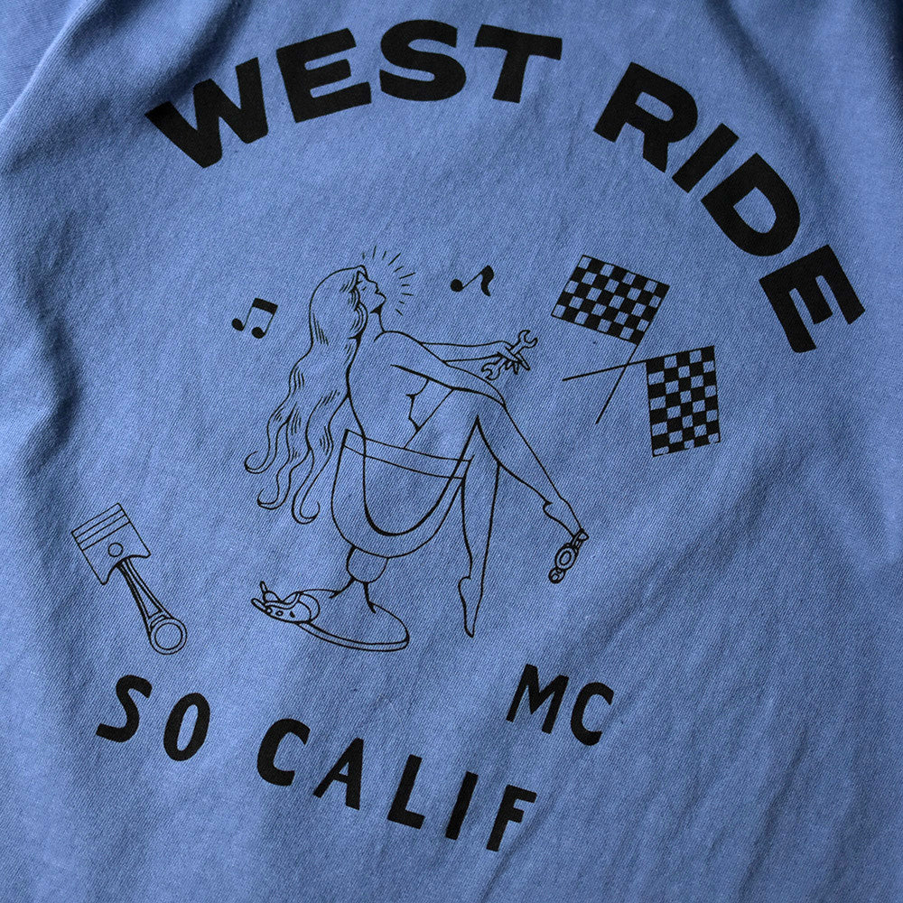 May club -【WESTRIDE】"WRMC SO CAL" TEE - W.BLUE